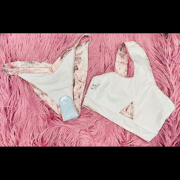 NEW ASOS Metallic Snake One-Shoulder Cutout Bikini - Picture 7 of 11